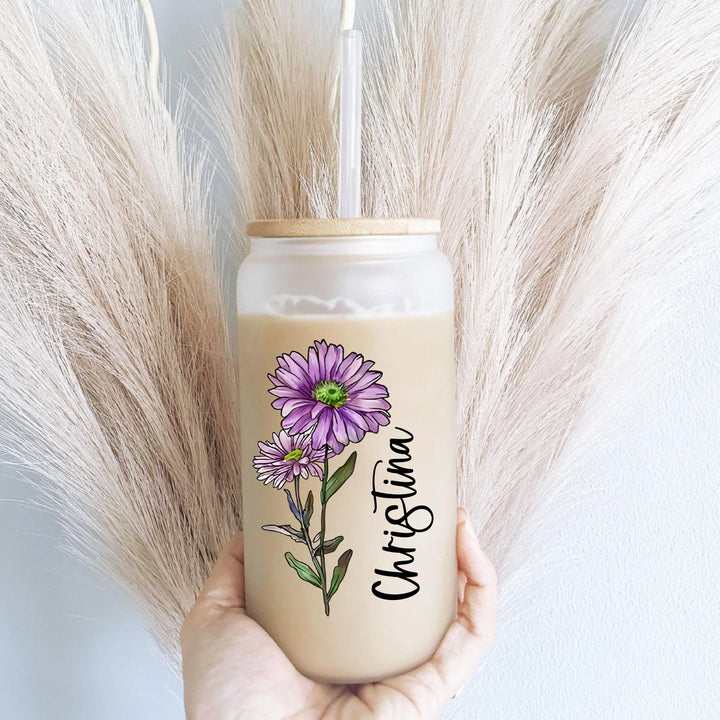 Birth Flower Gift for Mothers Day Unique Mom Iced Coffee Cup