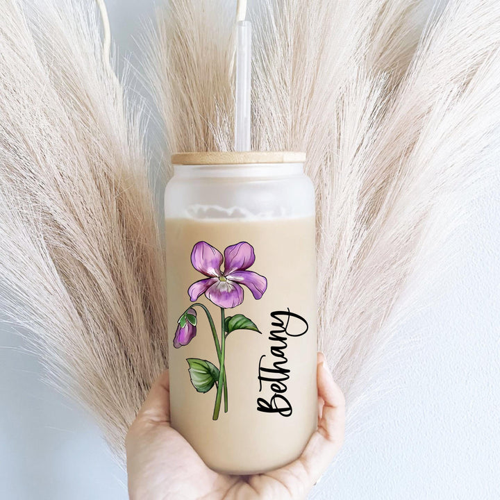 Birth Flower Gift for Mothers Day Unique Mom Iced Coffee Cup