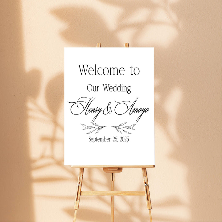 Personalized Acrylic Wedding Welcome Sign: Modern UV Printed Reception&nbsp;Decor
