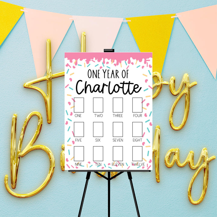 Sprinkle Theme First Birthday Acrylic Photo Board Sign Boy