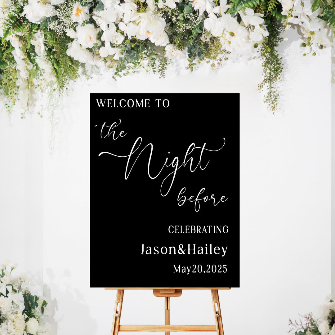 Personalized Acrylic Wedding Entrance Sign: &amp;quot;The Night Before&amp;quot;