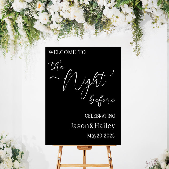 Personalized Acrylic Wedding Entrance Sign: &amp;quot;The Night Before&amp;quot;