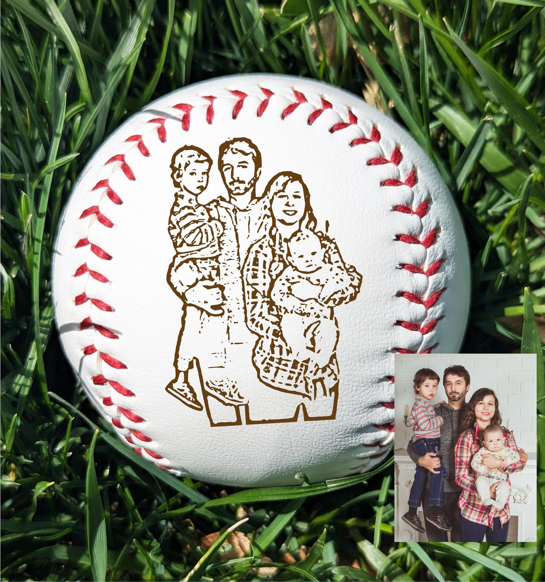 Personalized Gift for Dad from kids Photo gifts Fathers Day Engrave family Photo on Baseball Balls Grandpa gift from grandkid Birthday gift