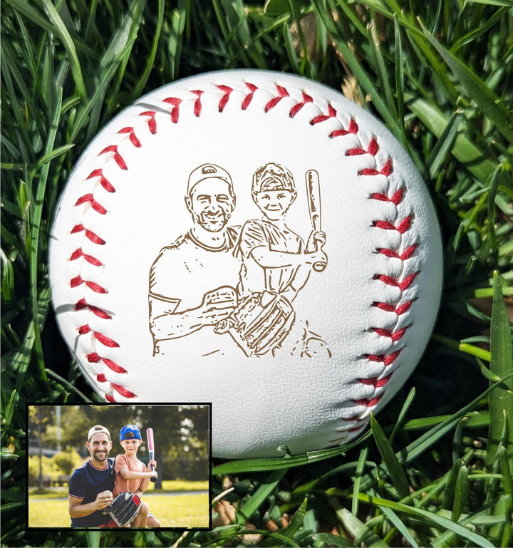 Personalized Gift for Dad from kids Photo gifts Fathers Day Engrave family Photo on Baseball Balls Grandpa gift from grandkid Birthday gift