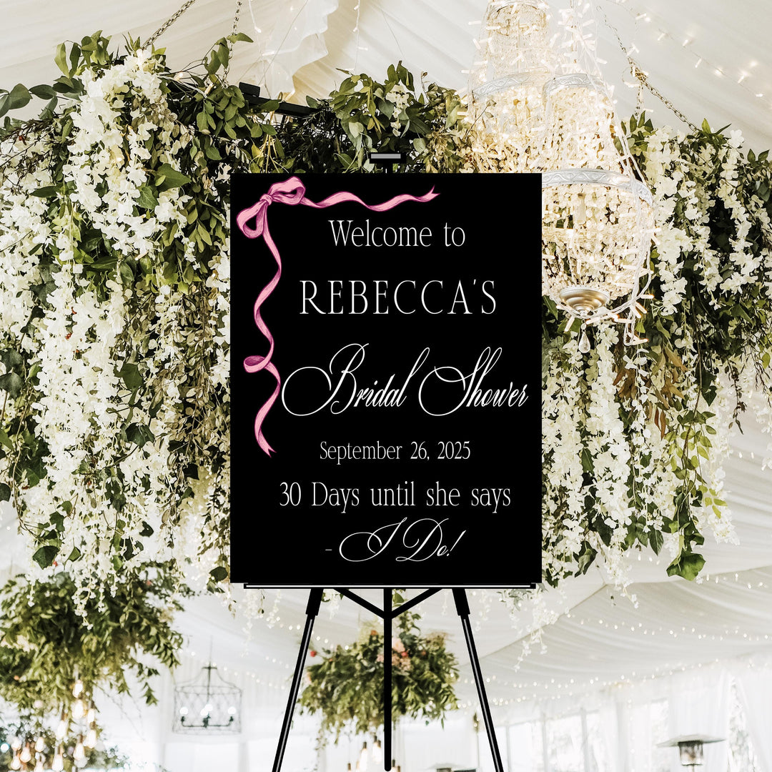 Personalized Bridal Shower Sign: Acrylic UV Printed Wedding Decor