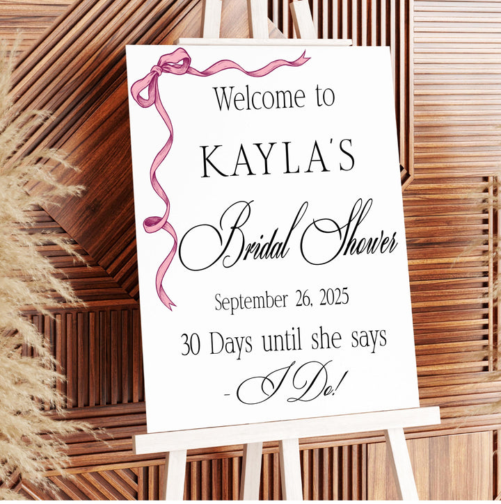 Personalized Bridal Shower Sign: Acrylic UV Printed Wedding Decor