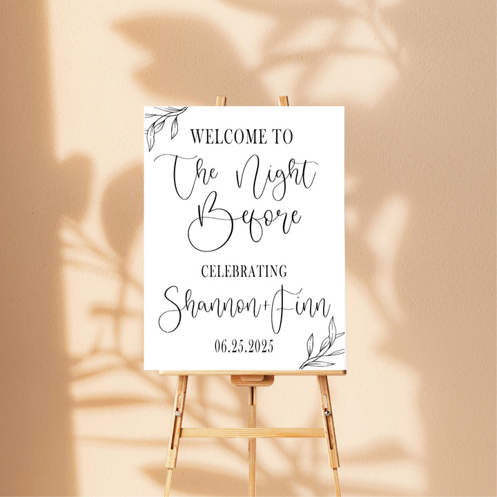 The Night Before Sign Acrylic Personalized Welcome Wedding Sign