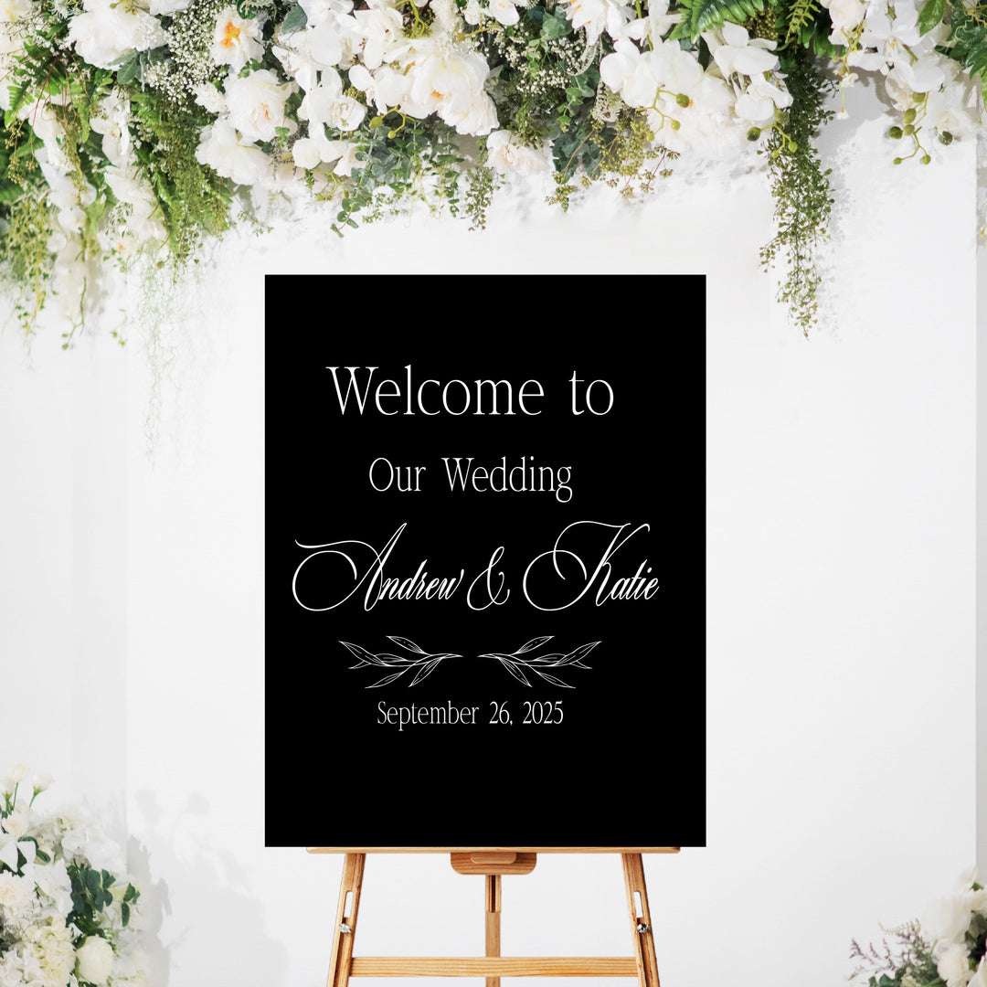 Personalized Acrylic Wedding Welcome Sign: Modern UV Printed Reception&nbsp;Decor