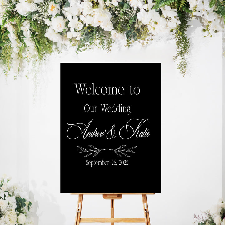 Personalized Acrylic Wedding Welcome Sign: Modern UV Printed Reception&nbsp;Decor