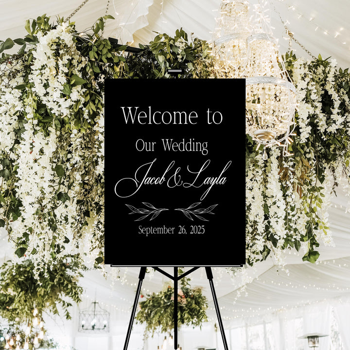 Personalized Acrylic Wedding Welcome Sign: Modern UV Printed Reception&nbsp;Decor