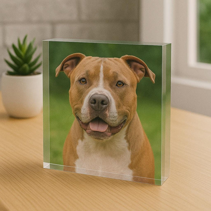 Personalized Pet Photo Acrylic Block Keepsake Decor