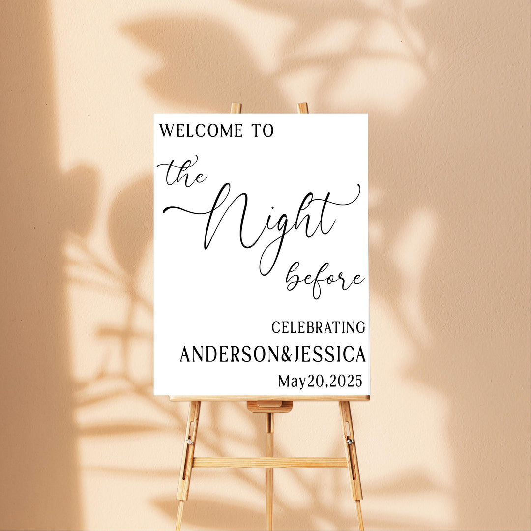 Personalized Acrylic Wedding Entrance Sign: &amp;quot;The Night Before&amp;quot;