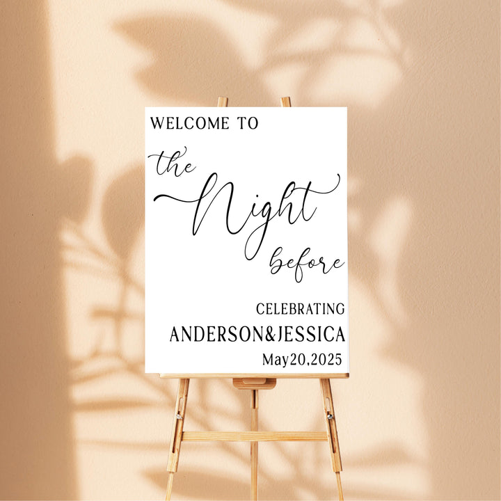 Personalized Acrylic Wedding Entrance Sign: &amp;quot;The Night Before&amp;quot;