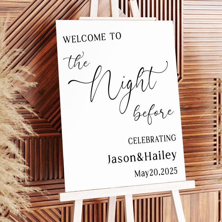 Personalized Acrylic Wedding Entrance Sign: &amp;quot;The Night Before&amp;quot;