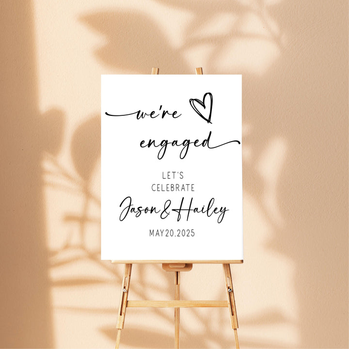 We are engaged Sign&nbsp;Wedding Welcome Sign Acrylic entry sign Welcome to the Night Before wedding Entrance sign&nbsp;White Custom Wedding Sign