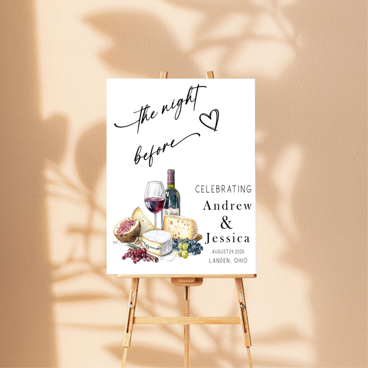 The night before Sign Acrylic Personalized Welcome to the Night Before wedding Entrance sign Wedding entrance sign White Custom Wedding Sign
