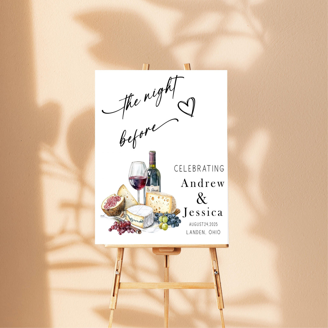 The night before Sign Acrylic Personalized Welcome to the Night Before wedding Entrance sign Wedding entrance sign White Custom Wedding Sign