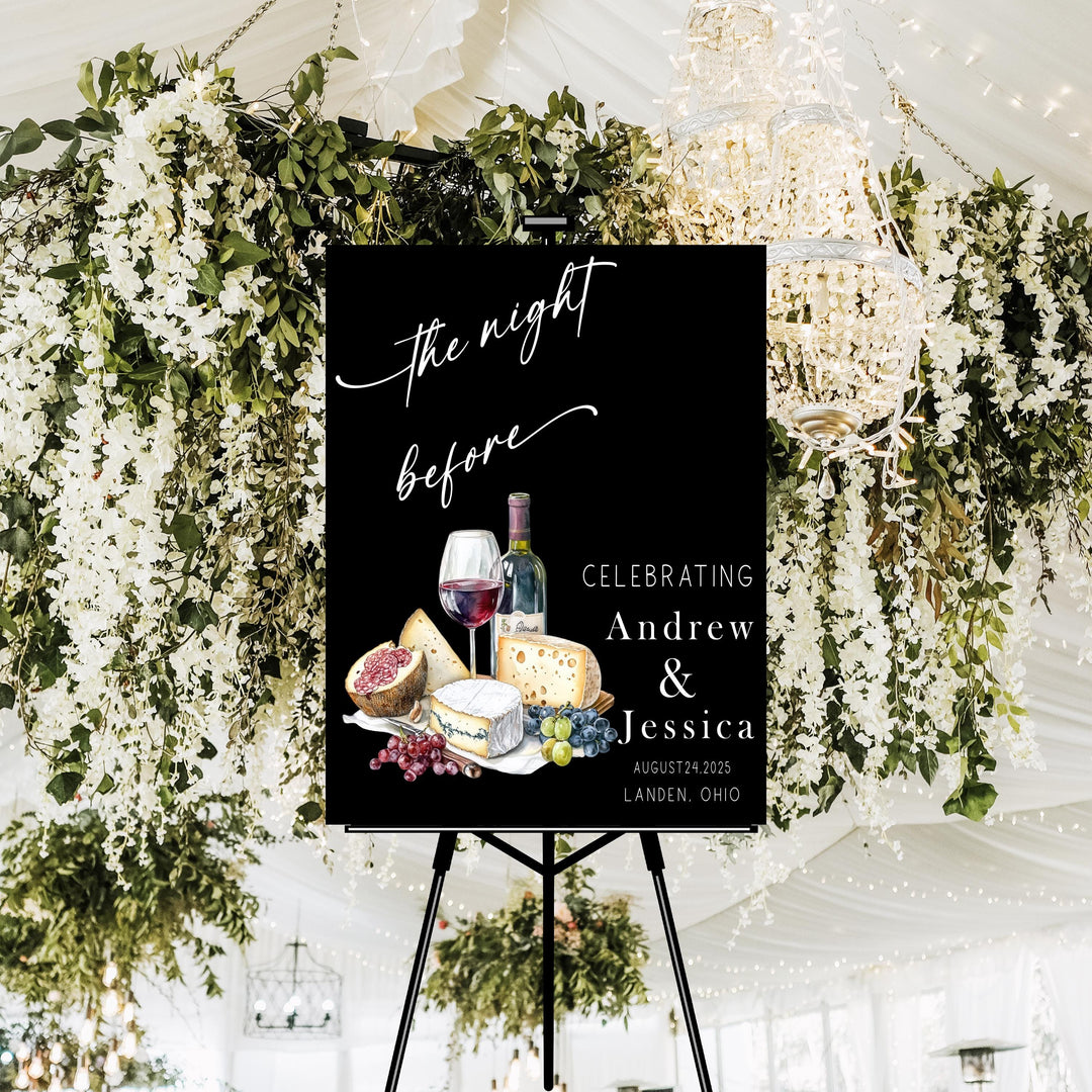 The night before Sign Acrylic Personalized Welcome to the Night Before wedding Entrance sign Wedding entrance sign White Custom Wedding Sign