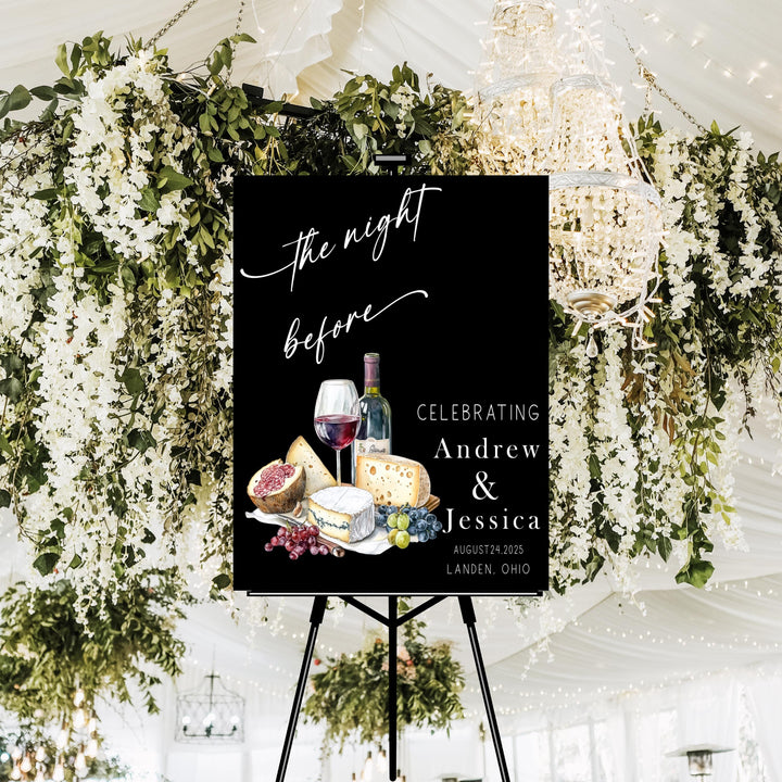 The night before Sign Acrylic Personalized Welcome to the Night Before wedding Entrance sign Wedding entrance sign White Custom Wedding Sign