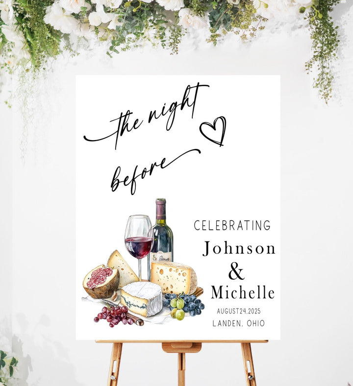The night before Sign Acrylic Personalized Welcome to the Night Before wedding Entrance sign Wedding entrance sign White Custom Wedding Sign