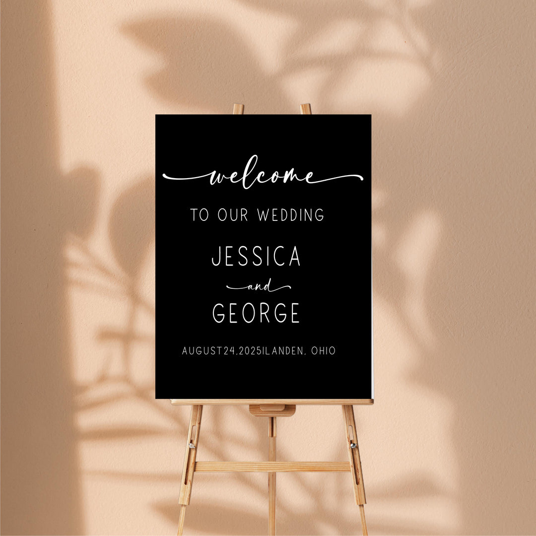 Minimalistic Wedding Welcome Signs Welcome To Our Wedding Sign Acrylic Personalized wedding Reception sign Wild flower Wedding entrance sign