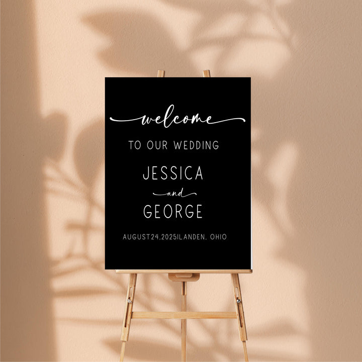 Minimalistic Wedding Welcome Signs Welcome To Our Wedding Sign Acrylic Personalized wedding Reception sign Wild flower Wedding entrance sign