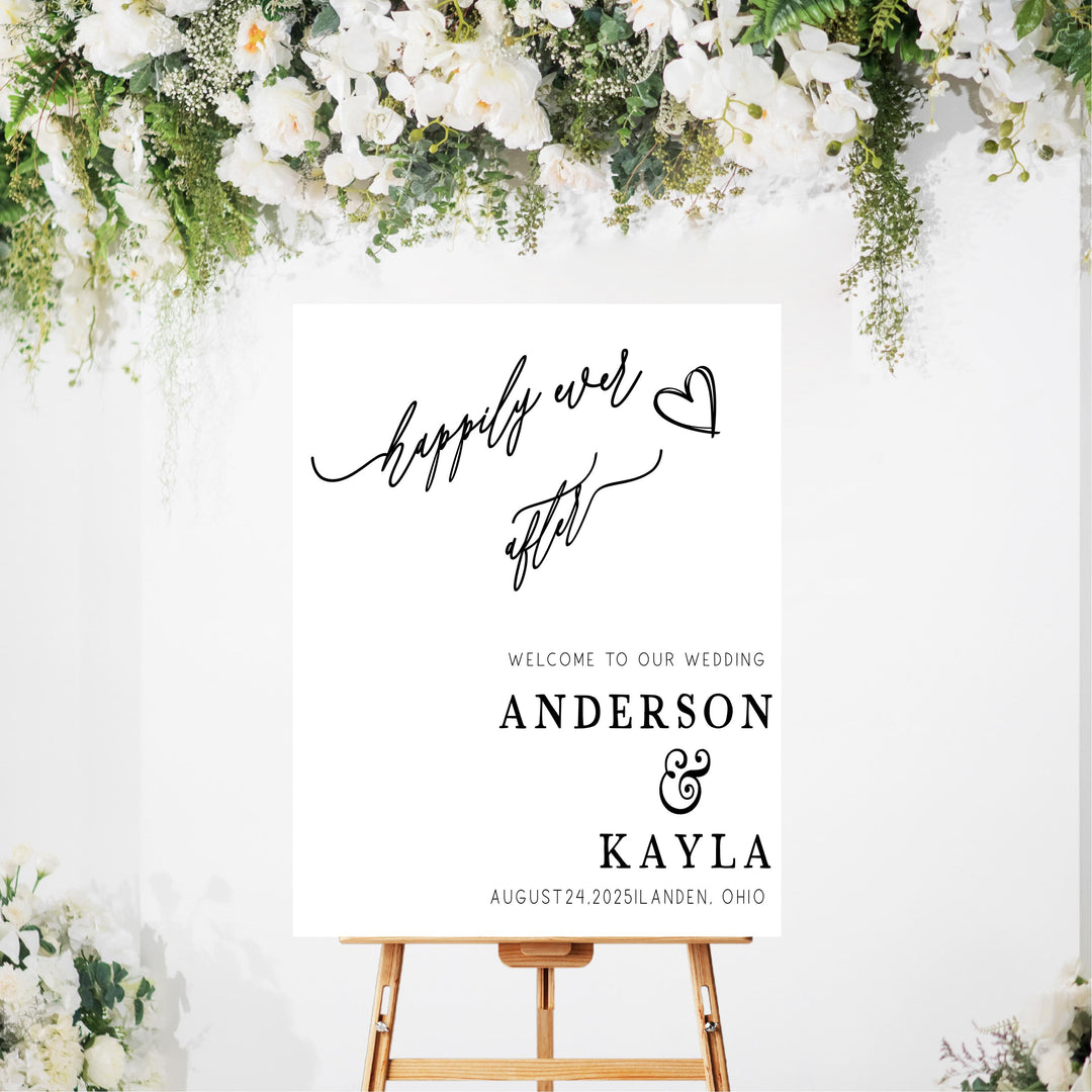 Modern Wedding Reception Welcome Sign Happily ever after Wedding Welcome Sign Happily ever after&nbsp;Sign Acrylic Personalized wedding sign