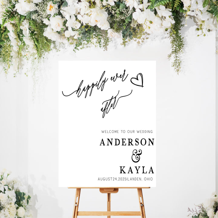 Modern Wedding Reception Welcome Sign Happily ever after Wedding Welcome Sign Happily ever after&nbsp;Sign Acrylic Personalized wedding sign