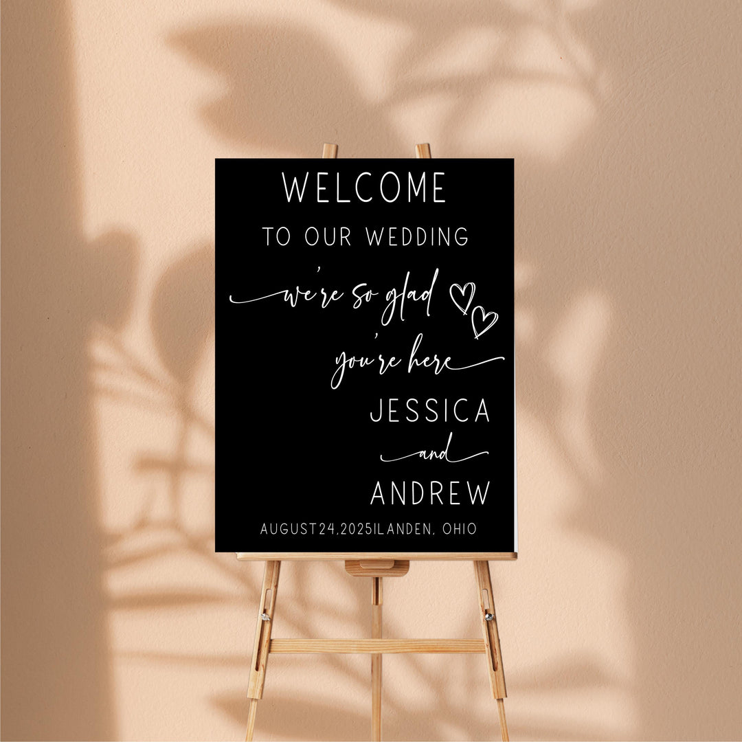 Wedding entrance sign Minimalistic Wedding Welcome Sign Welcome To Our Wedding Sign Acrylic Personalized wedding Reception sign Wild flower