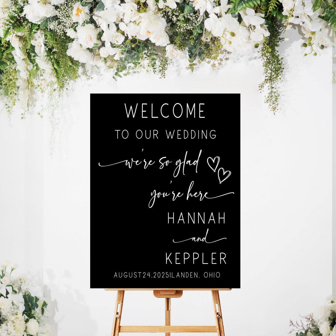 Wedding entrance sign Minimalistic Wedding Welcome Sign Welcome To Our Wedding Sign Acrylic Personalized wedding Reception sign Wild flower