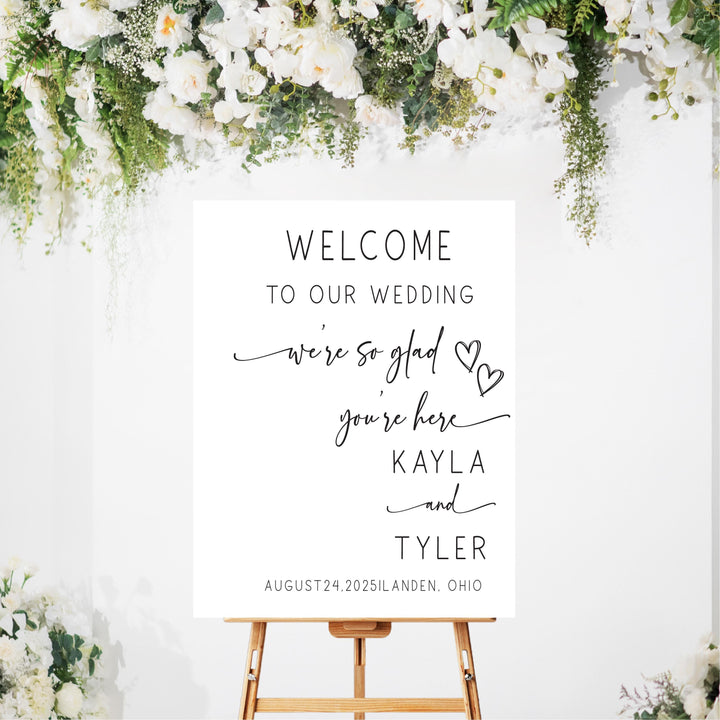 Wedding entrance sign Minimalistic Wedding Welcome Sign Welcome To Our Wedding Sign Acrylic Personalized wedding Reception sign Wild flower