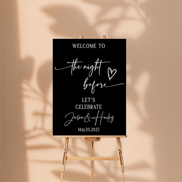 The night before Wedding Welcome Sign Acrylic entry sign Welcome to the Night Before wedding Entrance sign&nbsp;White Custom Wedding Sign