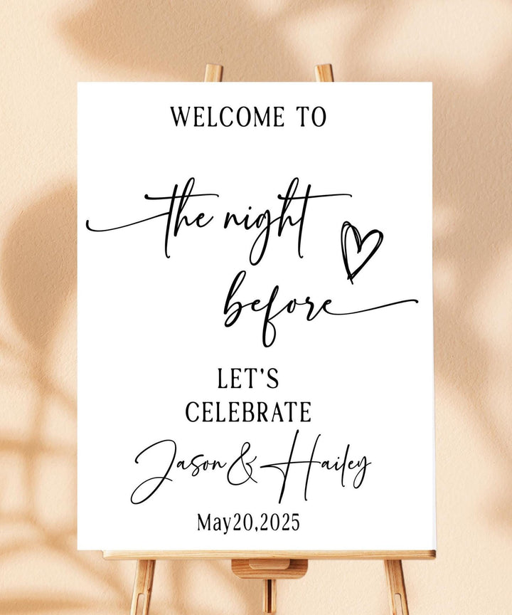 The night before Wedding Welcome Sign Acrylic entry sign Welcome to the Night Before wedding Entrance sign&nbsp;White Custom Wedding Sign
