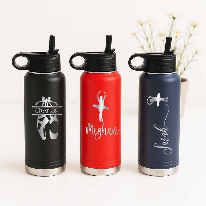 Personalized Ballerina Water bottle Ballet dancer Gift Dance team First Dance Recital Gifts Girls Water bottle ballet dancer School bottle