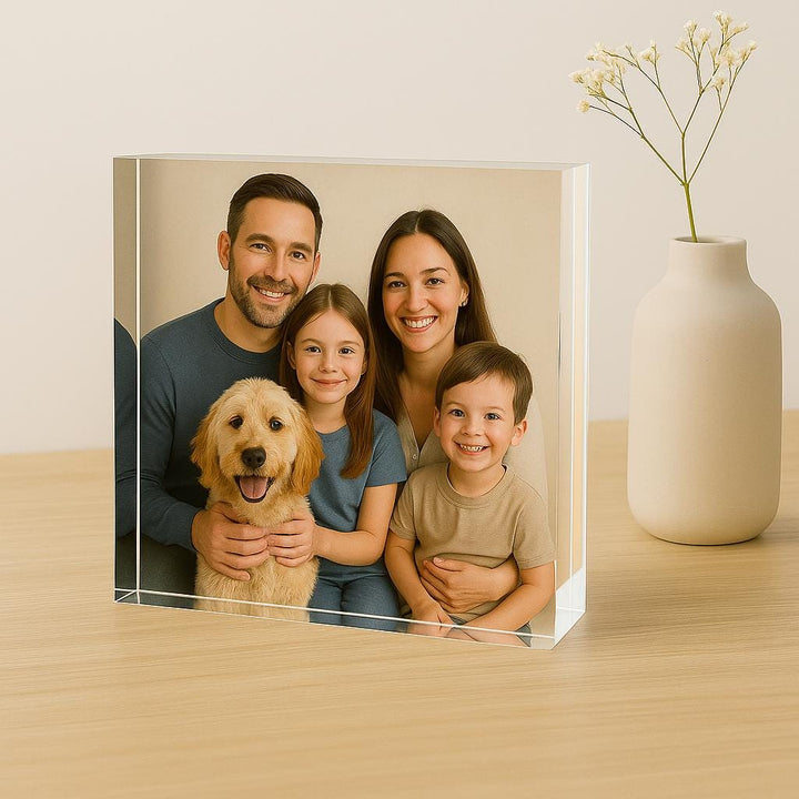 Custom Wedding Photo Keepsake Acrylic Block for Couples
