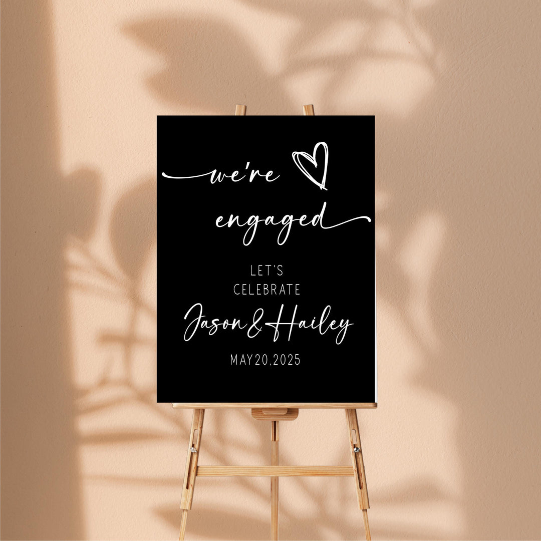 We are engaged Sign&nbsp;Wedding Welcome Sign Acrylic entry sign Welcome to the Night Before wedding Entrance sign&nbsp;White Custom Wedding Sign