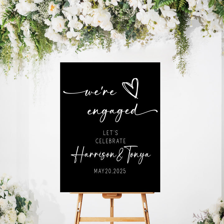 We are engaged Sign&nbsp;Wedding Welcome Sign Acrylic entry sign Welcome to the Night Before wedding Entrance sign&nbsp;White Custom Wedding Sign