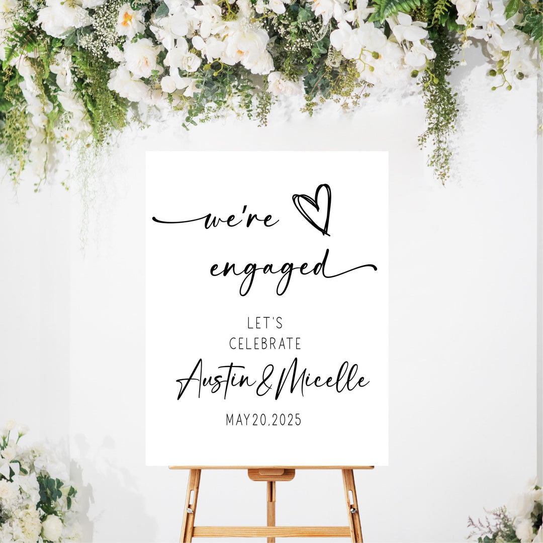 We are engaged Sign&nbsp;Wedding Welcome Sign Acrylic entry sign Welcome to the Night Before wedding Entrance sign&nbsp;White Custom Wedding Sign