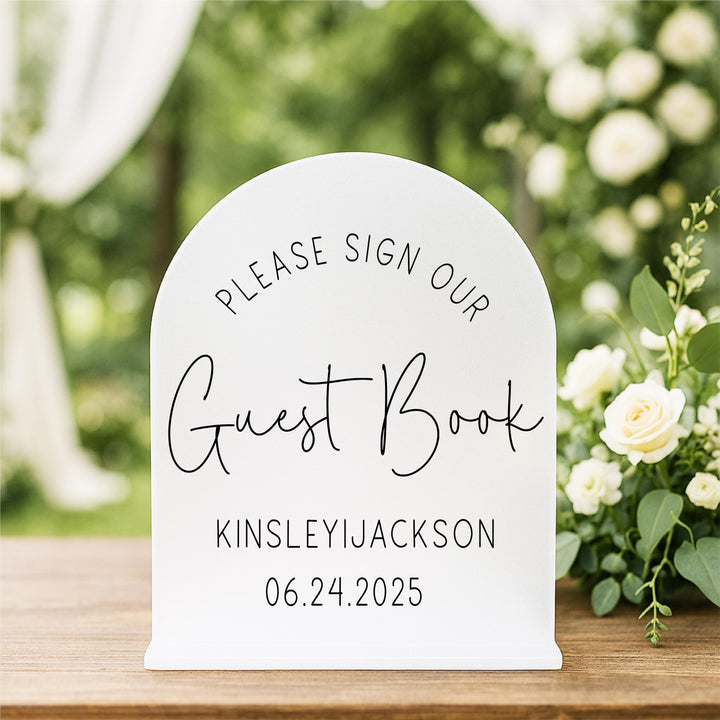 Wedding Guest Book Sign – Personalized Acrylic Sign – Modern Wedding Table Decor – Custom Guestbook Welcome Sign – Elegant Reception Sign