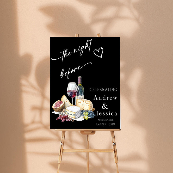 The night before Sign Acrylic Personalized Welcome to the Night Before wedding Entrance sign Wedding entrance sign White Custom Wedding Sign