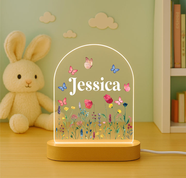 Personalized floral kids room decor Custom name led light Baby girl Gifts Nursery Decor Birthday Gift For Toddler with name light
