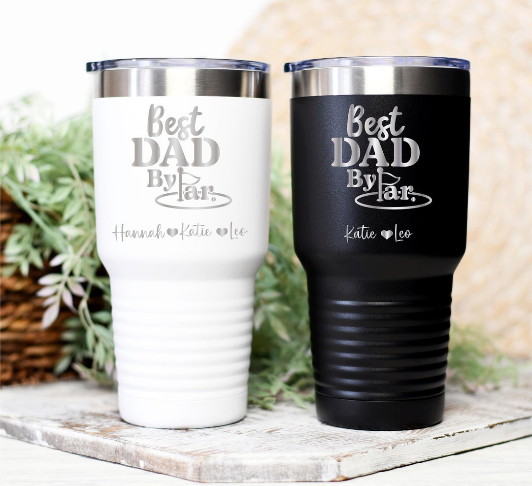 Personalized golf dad gift tumbler with kids name Custom dad cup Fathers day gift tumbler Golf dad&nbsp;birthday gift dad from kids