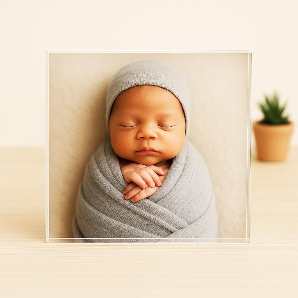 Personalized New born photo gifts Acrylic Block Work table gift idea Gifts Custom keepsake photo prints Home decor Grandkids photo gifts