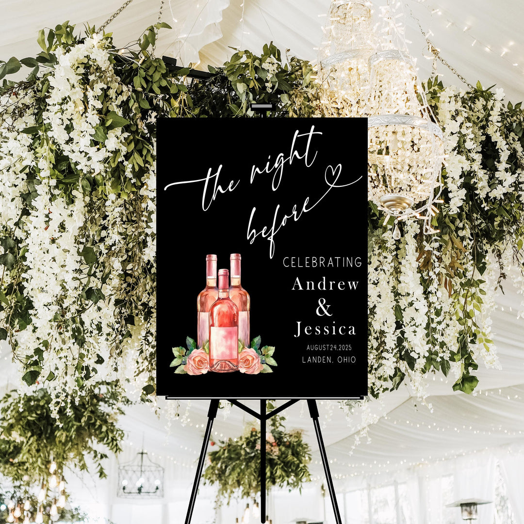 Personalized Acrylic Wedding Rehearsal Dinner Sign: UV Printed Floral Decor