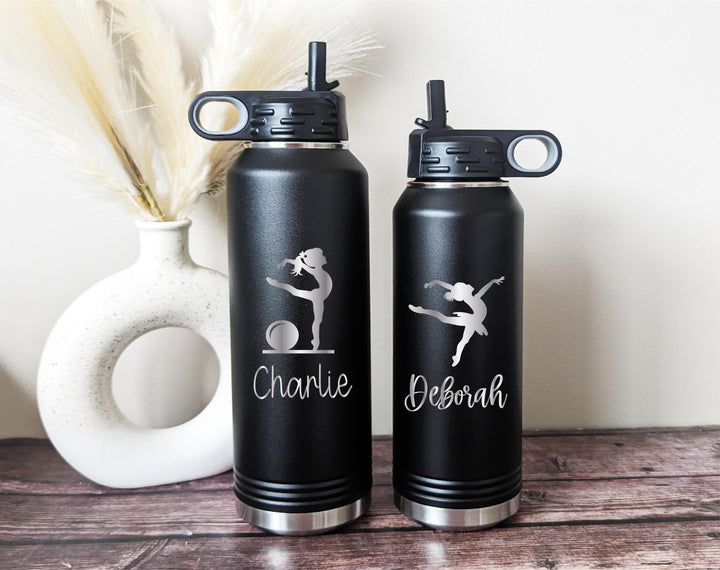 Personalized Gymnast Water Bottle | Custom Name Sports Bottle | Gymnastics Gift for Girls | Gymnastic coach gift | Name School bottle