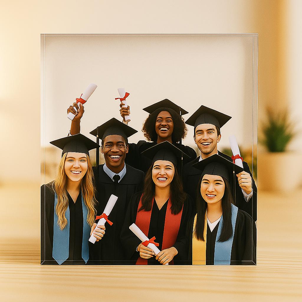 Personalized Graduation Photo Acrylic Block – Custom Keepsake Gift for Graduate, Class of 2025 Memory Display, Graduation Decor