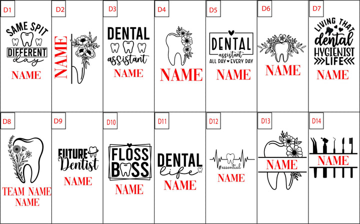 Personalized Dental Tumbler with Floral Tooth Design&nbsp;Custom Cup for Dentist Hygienist, Assistant Dental Office Gift Idea Custom RN Gift