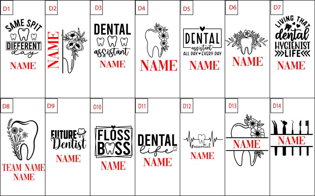 Personalized Dental Tumbler with Floral Tooth Design&nbsp;Custom Cup for Dentist Hygienist, Assistant Dental Office Gift Idea Custom RN Gift