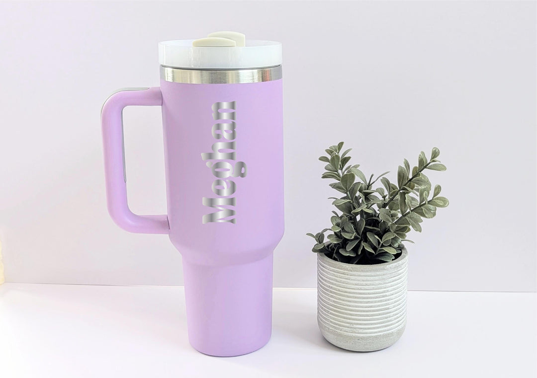 Custom Bridesmaid Gift 40oz Tumbler with Handle | Personalized Wedding Party Cup | Custom Name Mug for Bride, Maid of Honor, Team Bride