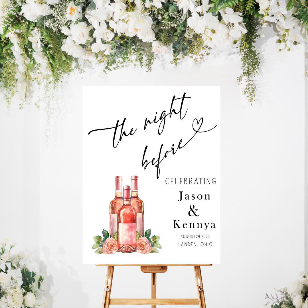 Personalized Acrylic Wedding Rehearsal Dinner Sign: UV Printed Floral Decor